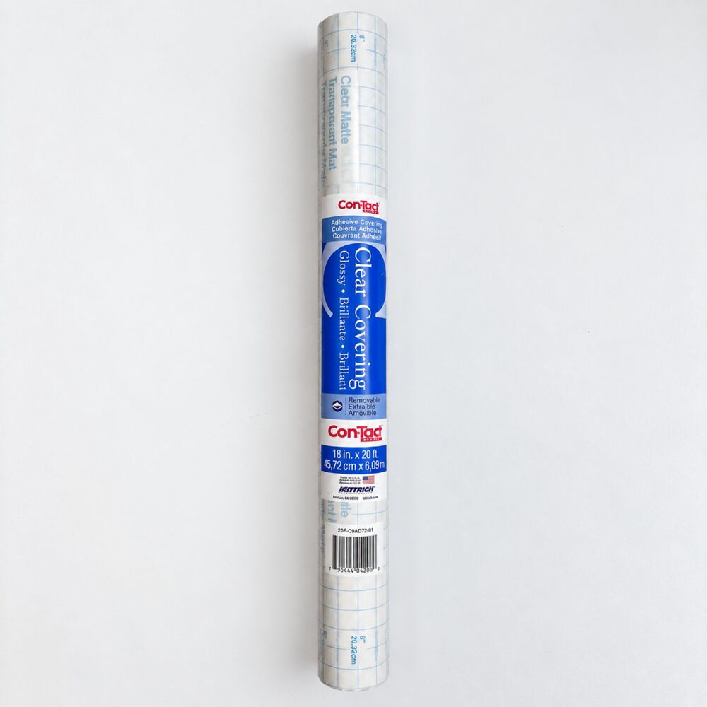 Con-Tact Clear Cover Glossy Adhesive Shelf Liner 18" x 20' Removable New